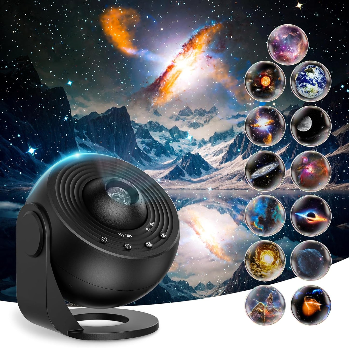 Galaxy Star Projector LED Night Light with 13 Modes Nebula Effect USB Timer Bedroom Ambient Lighting