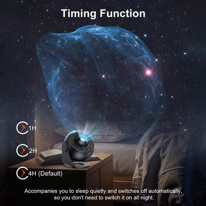 Galaxy Star Projector LED Night Light with 13 Modes Nebula Effect USB Timer Bedroom Ambient Lighting