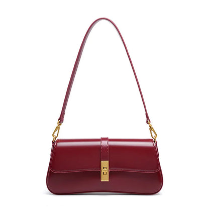 Genuine Cowhide Leather Handbag Women Elegant Shoulder Bag