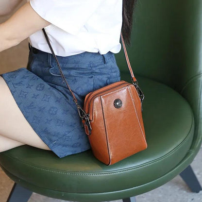 Genuine Leather Phone Crossbody Bag for Women