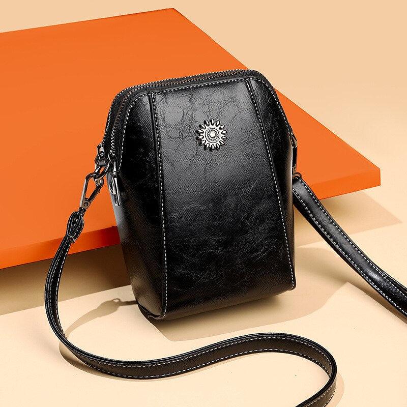 Genuine Leather Phone Crossbody Bag for Women