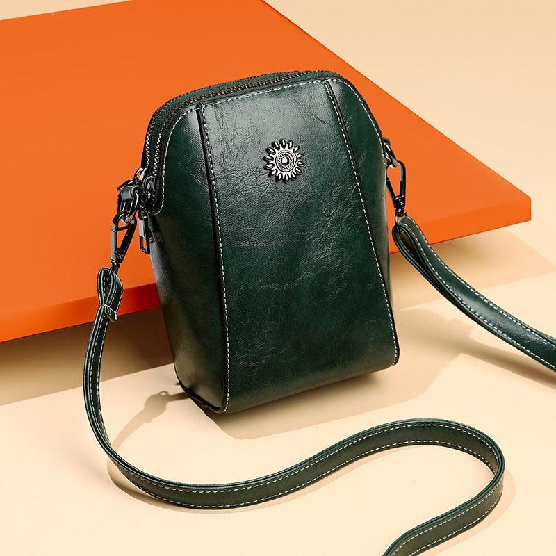 Genuine Leather Phone Crossbody Bag for Women