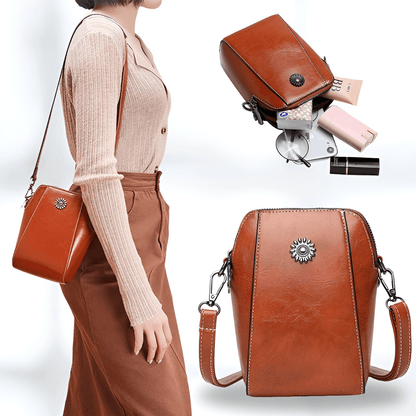 Genuine Leather Phone Crossbody Bag for Women