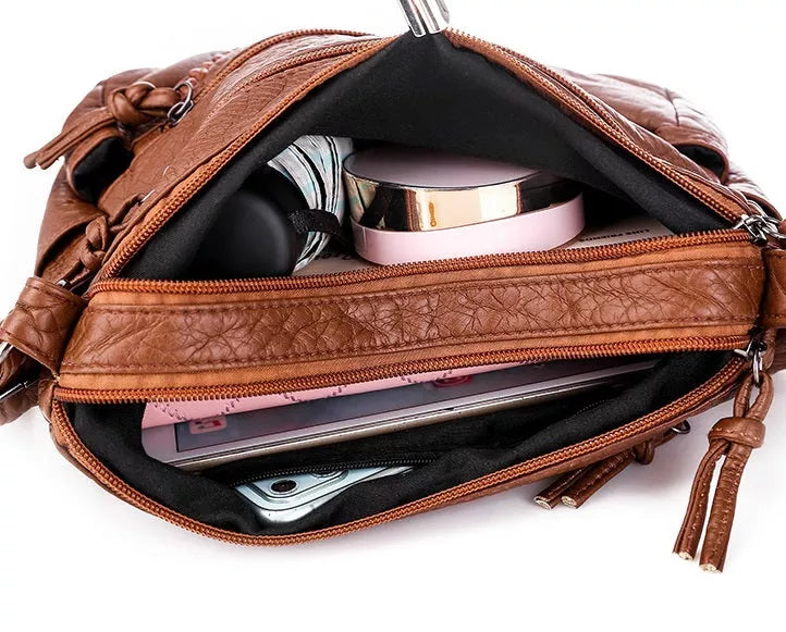 Genuine Leather Shoulder Bag Soft Crossbody Everyday Handbag