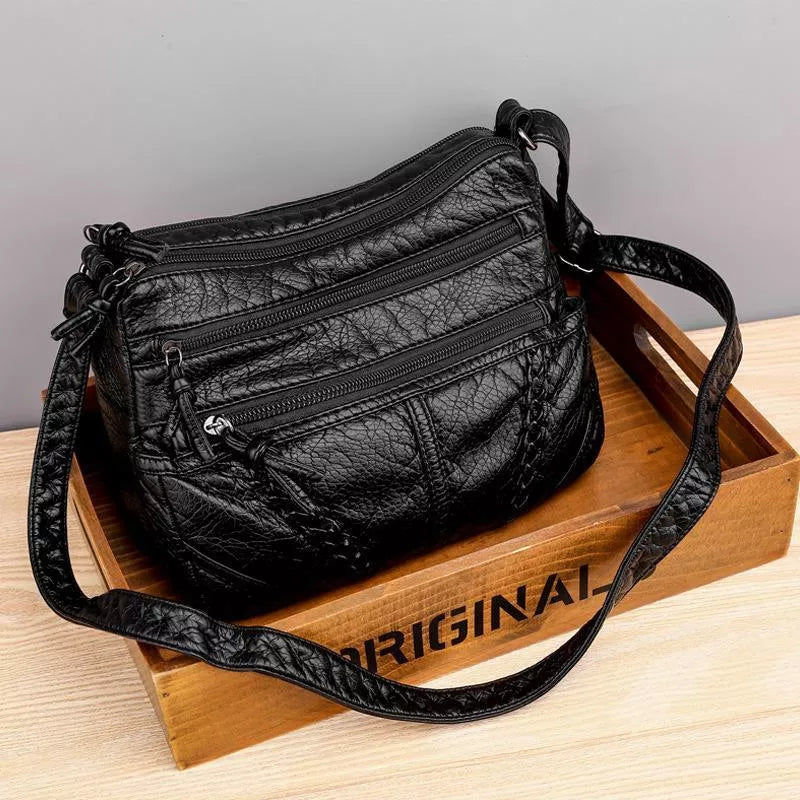 Genuine Leather Shoulder Bag Soft Crossbody Everyday Handbag