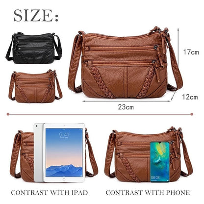 Genuine Leather Shoulder Bag Soft Crossbody Everyday Handbag
