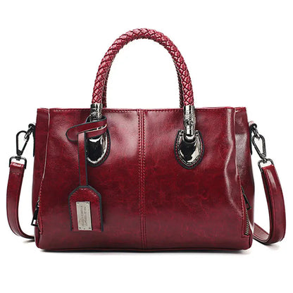 Genuine Leather Shoulder Tote Bag Large Capacity Handbag
