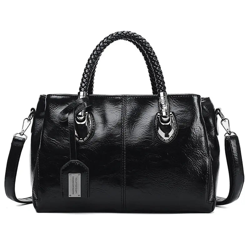 Genuine Leather Shoulder Tote Bag Large Capacity Handbag