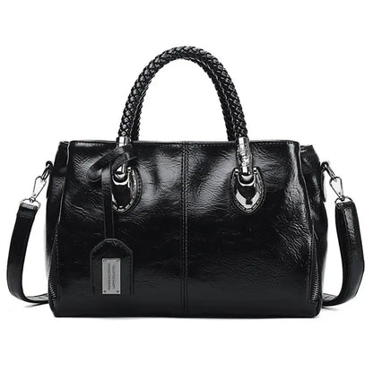 Genuine Leather Shoulder Tote Bag Large Capacity Handbag