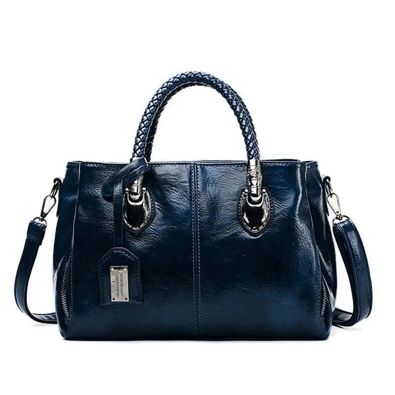 Genuine Leather Shoulder Tote Bag Large Capacity Handbag