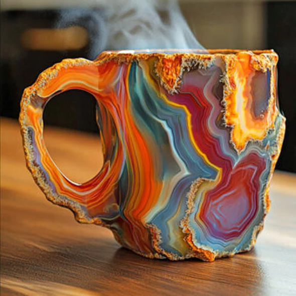 Geode Inspired Coffee Mug 300ml Artistic Novelty Tea Cup Drinkware