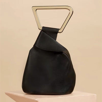 Geometric Handle Tote Bag Modern Minimalist Women Handbag