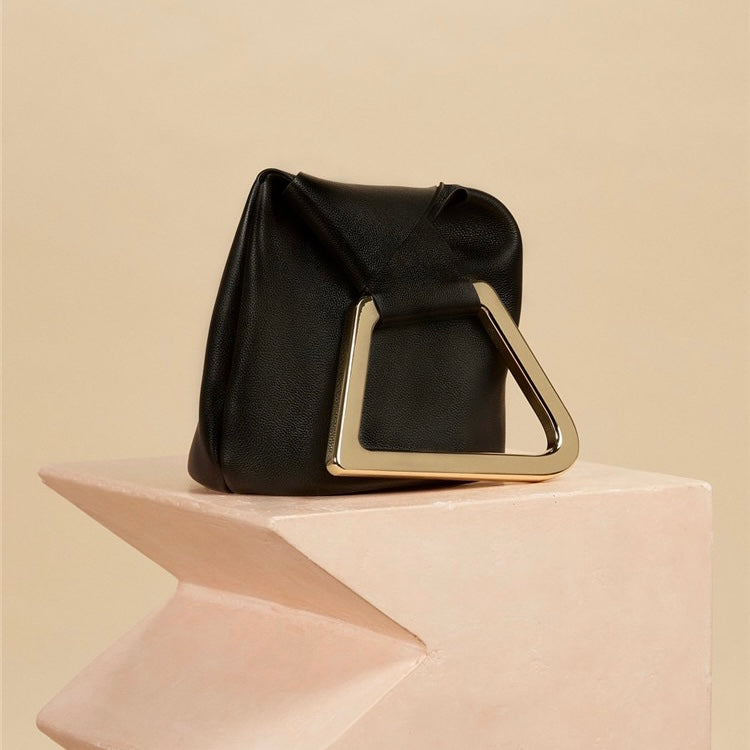 Geometric Handle Tote Bag Modern Minimalist Women Handbag