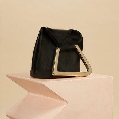 Geometric Handle Tote Bag Modern Minimalist Women Handbag