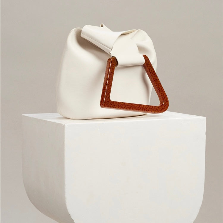Geometric Handle Tote Bag Modern Minimalist Women Handbag