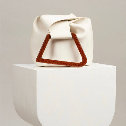 Geometric Handle Tote Bag Modern Minimalist Women Handbag
