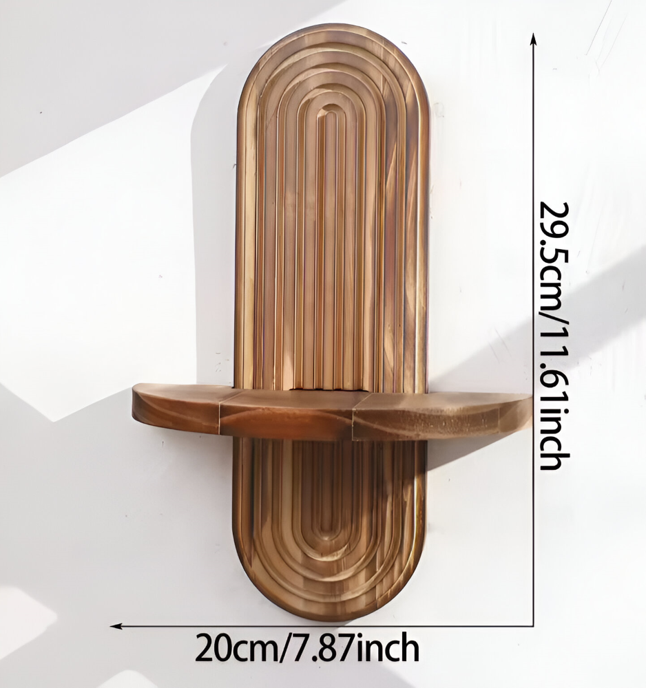 Geometric Rattan Wall Shelf Boho Floating Display Shelf