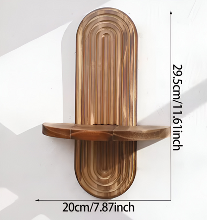 Geometric Rattan Wall Shelf Boho Floating Display Shelf