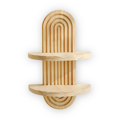 Geometric Wooden Wall Shelf Floating Display Storage Rack