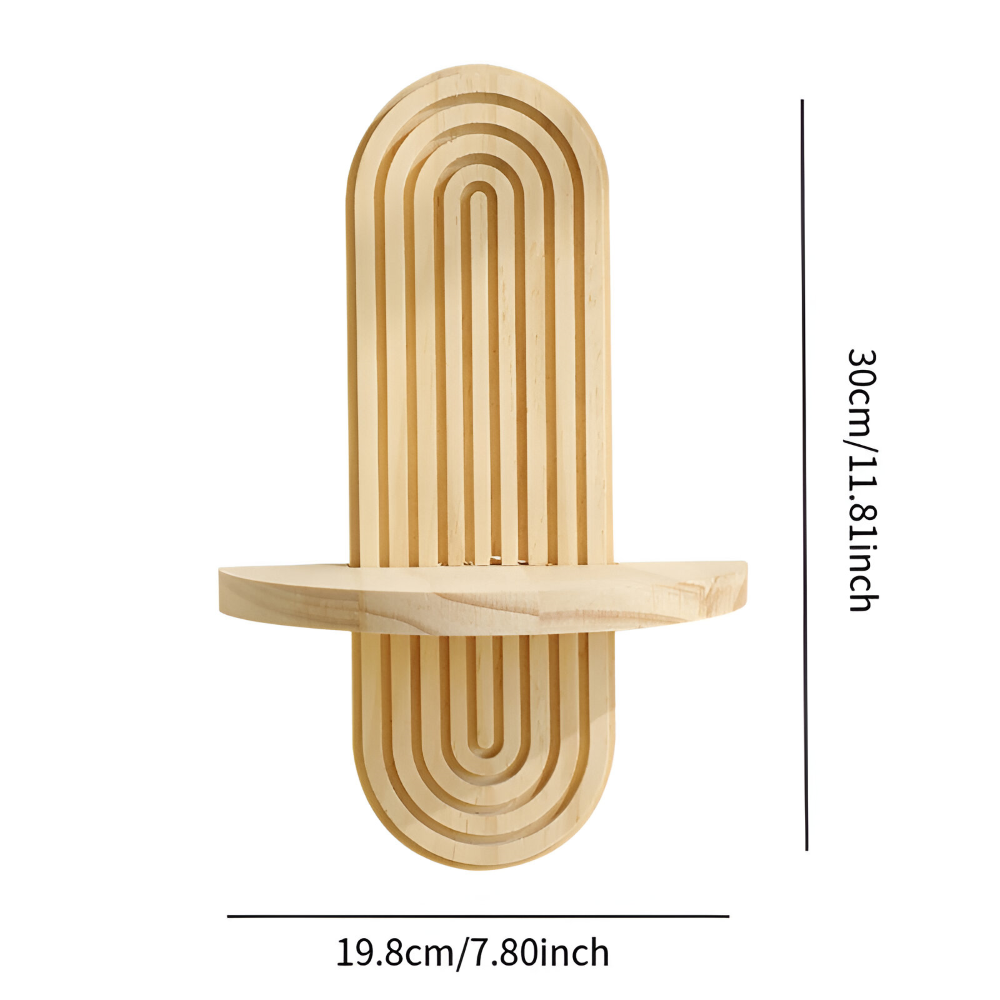 Geometric Wooden Wall Shelf Floating Display Storage Rack