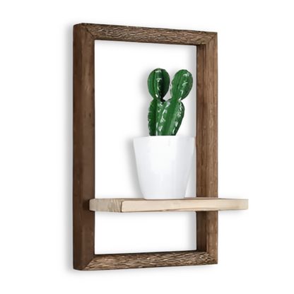 Geometric Wooden Wall Shelf Floating Storage Display Rack