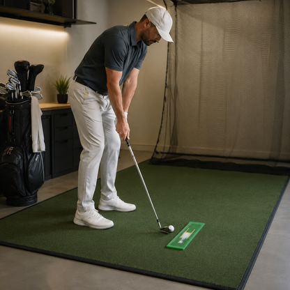 Golf Swing Trainer with Visual Divot Feedback for Swing Path and Contact Practice