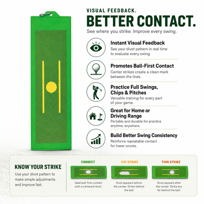 Golf Swing Trainer with Visual Divot Feedback for Swing Path and Contact Practice