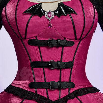 Gothic Vampire Long Sleeve Dress Halloween Costume Outfit for Women