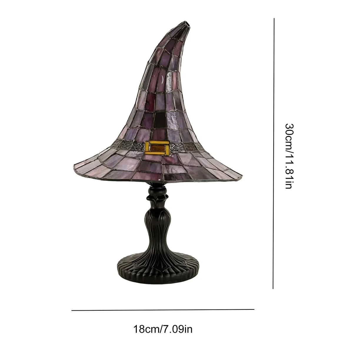 Gotisk troldmandshat-bordlampe, Halloween-dekorationslys, USB-drevet pynt