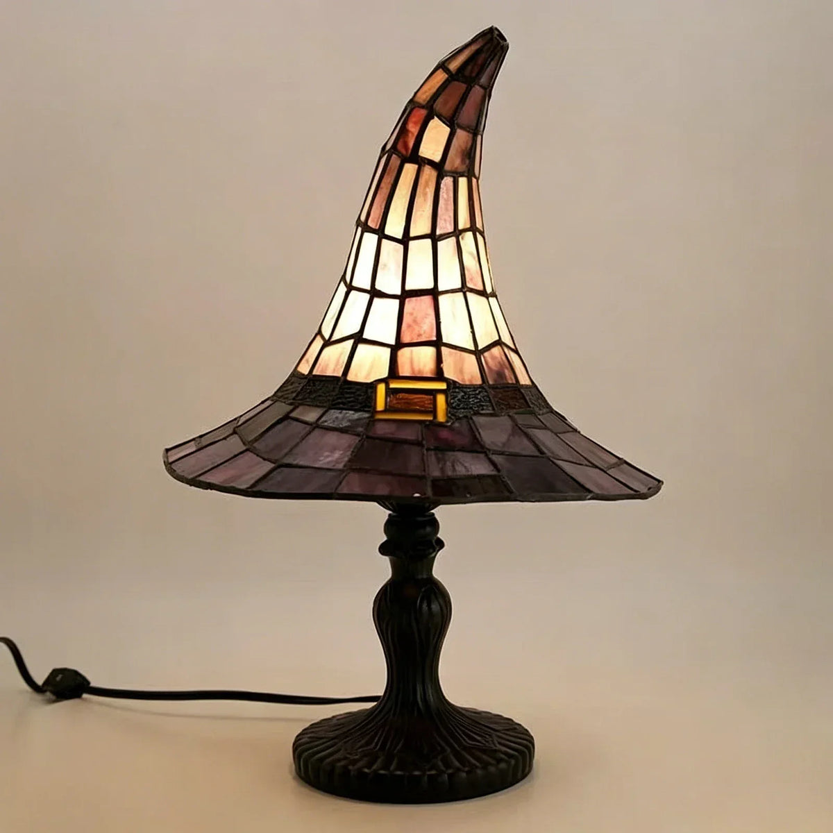 Gotisk troldmandshat-bordlampe, Halloween-dekorationslys, USB-drevet pynt