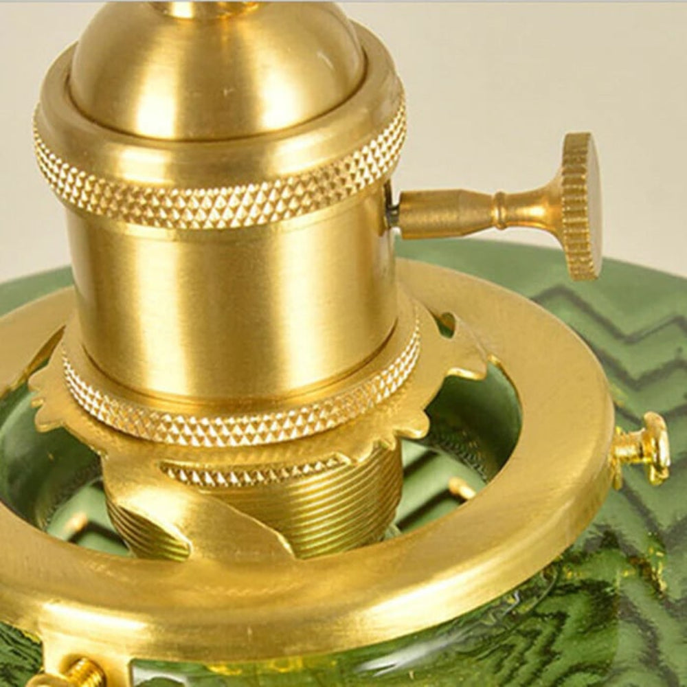 Green Glass Cylinder Pendant Light with Adjustable Hanging