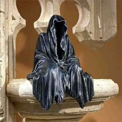 Grim Reaper Statue Compact Halloween Tabletop Gothic Decor