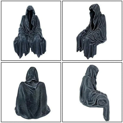 Grim Reaper Statue Compact Halloween Tabletop Gothic Decor