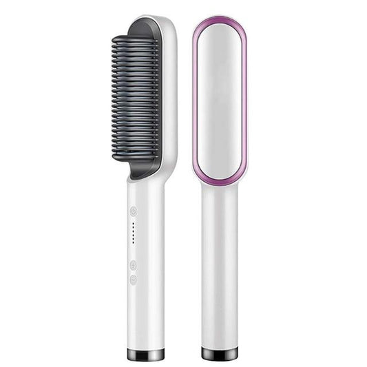 Hair Straightening Comb Ionic Heated Styling Brush Adjustable Heat