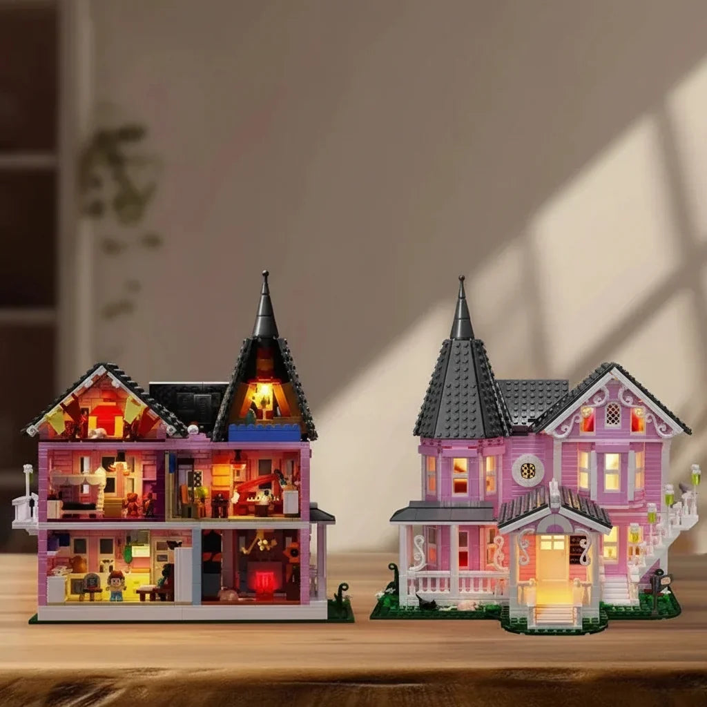 Halloween Building Block Set 1349 Pieces with Lights Haunted House Toy