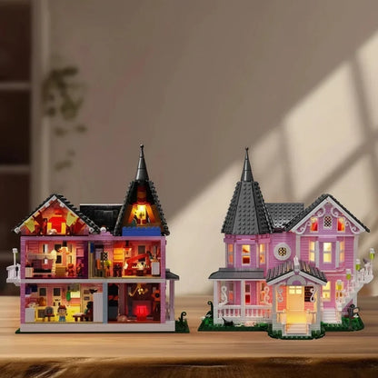 Halloween Building Block Set 1349 Pieces with Lights Haunted House Toy