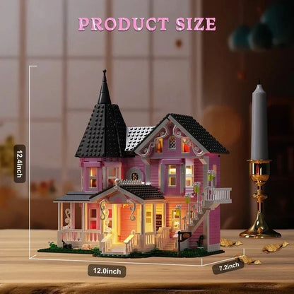 Halloween Building Block Set 1349 Pieces with Lights Haunted House Toy