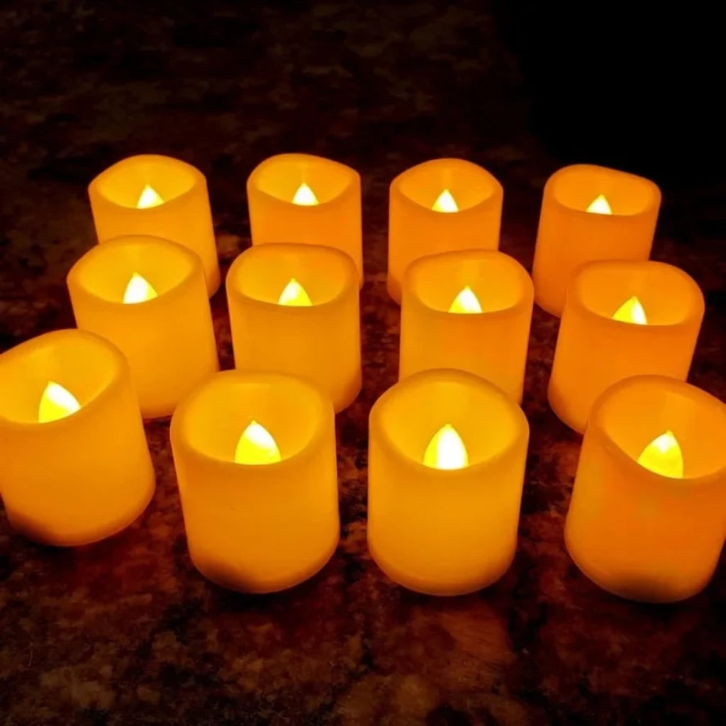 Halloween Flameless LED Tealight Candles Battery Powered Flickering