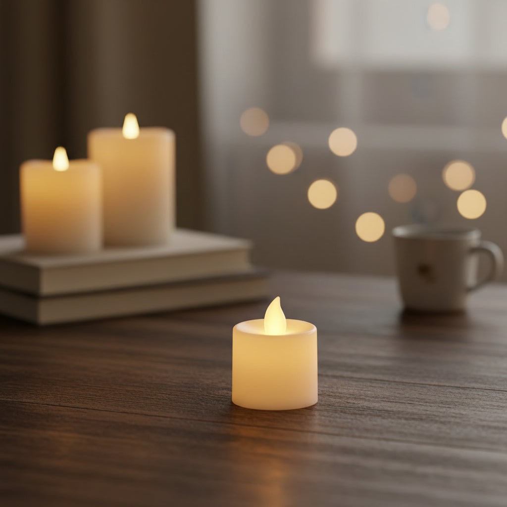 Halloween Flameless LED Tealight Candles Battery Powered Flickering