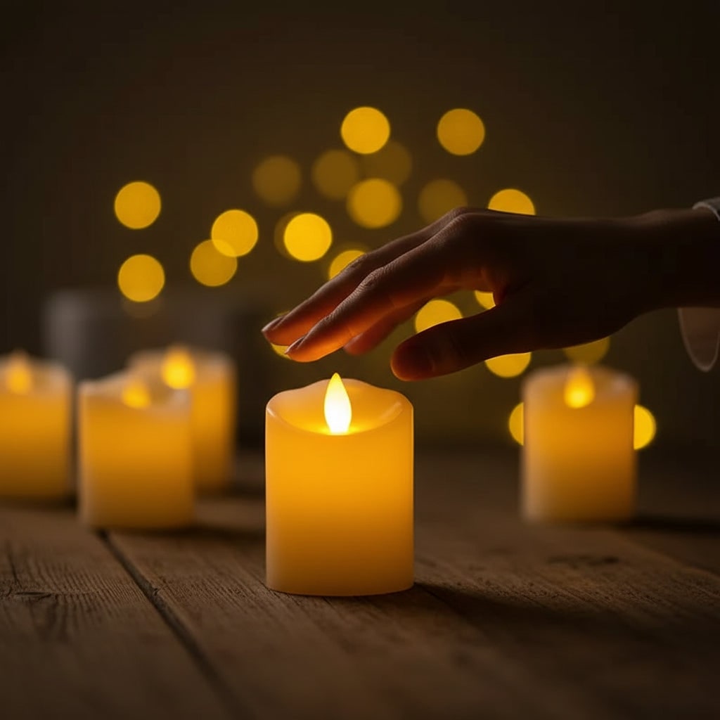 Halloween Flameless LED Tealight Candles Battery Powered Flickering