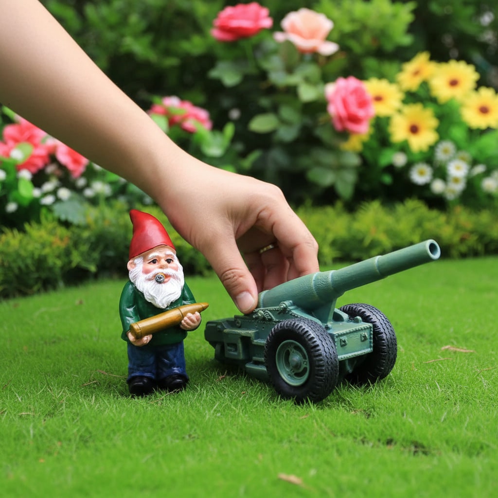 Halloween Garden Gnome Resin Figurine Cannon Outdoor Indoor Decor