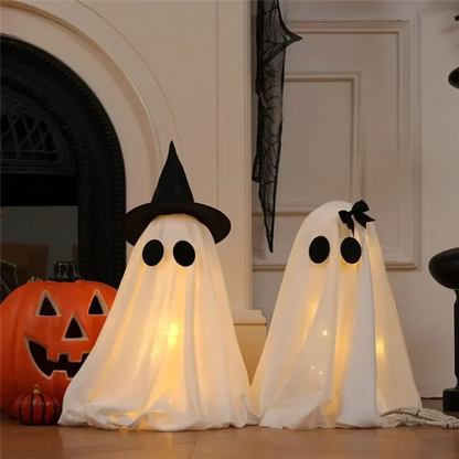 Halloween Ghost Figures 2 Piece White Indoor Spooky Home Decorations