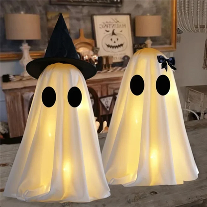 Halloween Ghost Figures 2 Piece White Indoor Spooky Home Decorations