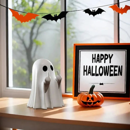 Halloween-spookbeeld, decoratieve tafel-, plank- en raamdecoratie als woonaccent