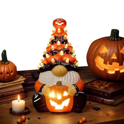 Kabouterbeeldje voor Halloween met LED-verlichting, decoratieve tuin- en woondecoratie