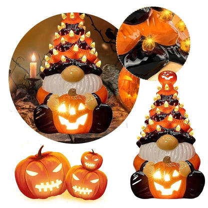Kabouterbeeldje voor Halloween met LED-verlichting, decoratieve tuin- en woondecoratie