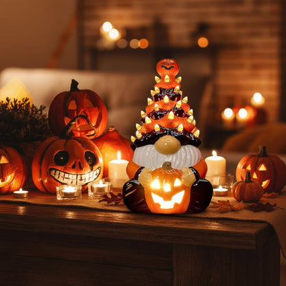 Kabouterbeeldje voor Halloween met LED-verlichting, decoratieve tuin- en woondecoratie