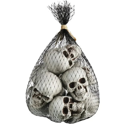 Halloween-miniskelethoveder, 10 stk., uhyggelig pynt til hjem og fest