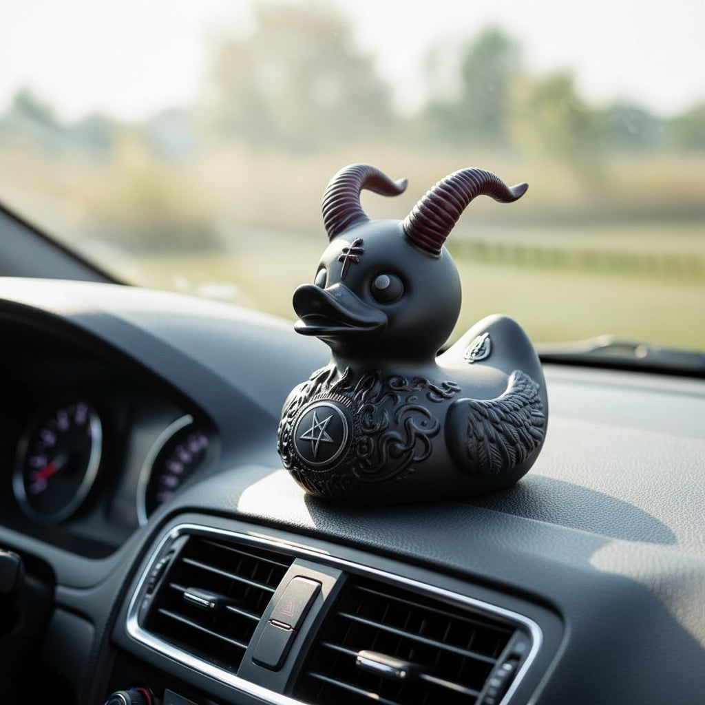 Halloween Rubber Duck Devil Style Decorative Car Dashboard Collectible