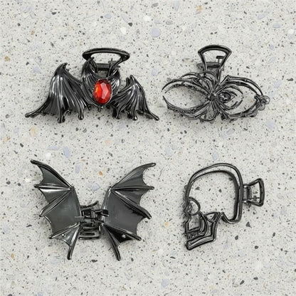 Set Halloween-haarclips met spinnen en vleermuizen voor feestelijke kostuumstyling